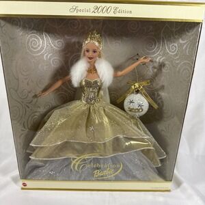 Mattel Celebration Barbie Special 2000 Edition Gold Gown Holiday Doll 28269